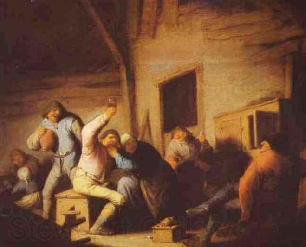 Adriaen van ostade Peasants in a Tavern Spain oil painting art